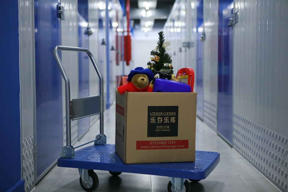 trolley in a warehouse