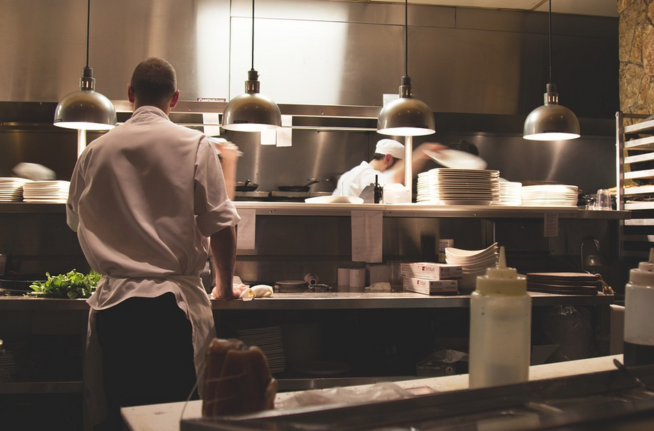 professional cooks in a restaurant
